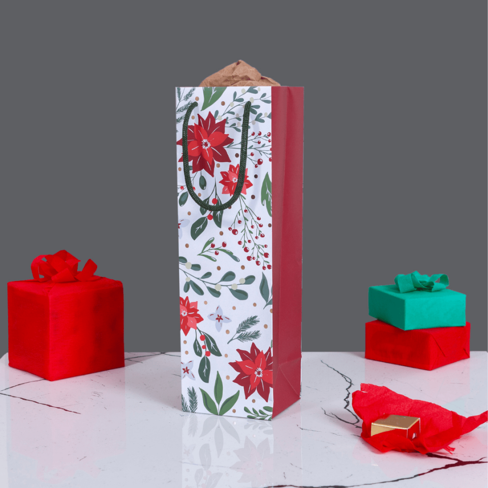 Sarkap Home Özel Tasarım Desenli Hediyelik Karton Çanta Yeşil