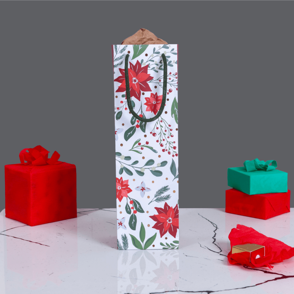 Sarkap Home Özel Tasarım Desenli Hediyelik Karton Çanta Yeşil