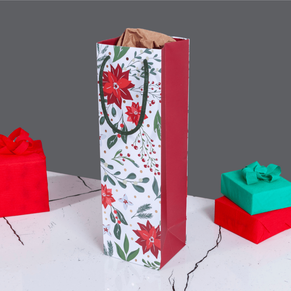 Sarkap Home Özel Tasarım Desenli Hediyelik Karton Çanta Yeşil