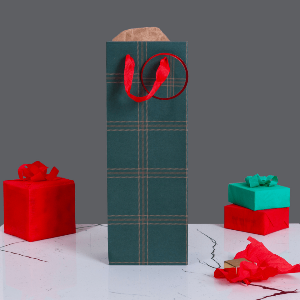 Sarkap Home Özel Tasarım Desenli Hediyelik Karton Çanta Yeşil