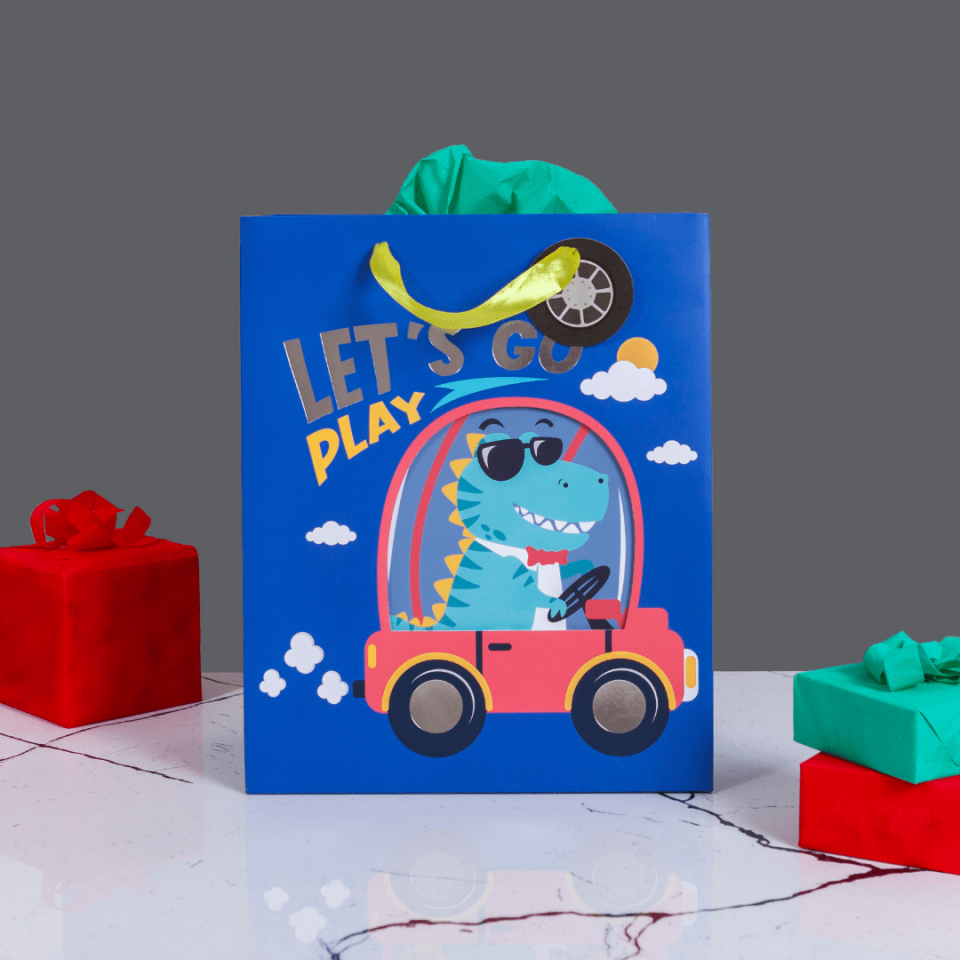 Sarkap Home Özel Tasarım Desenli Hediyelik Karton Çanta Mavi