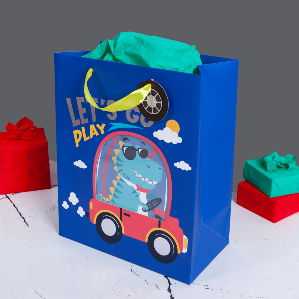 Sarkap Home Özel Tasarım Desenli Hediyelik Karton Çanta Mavi