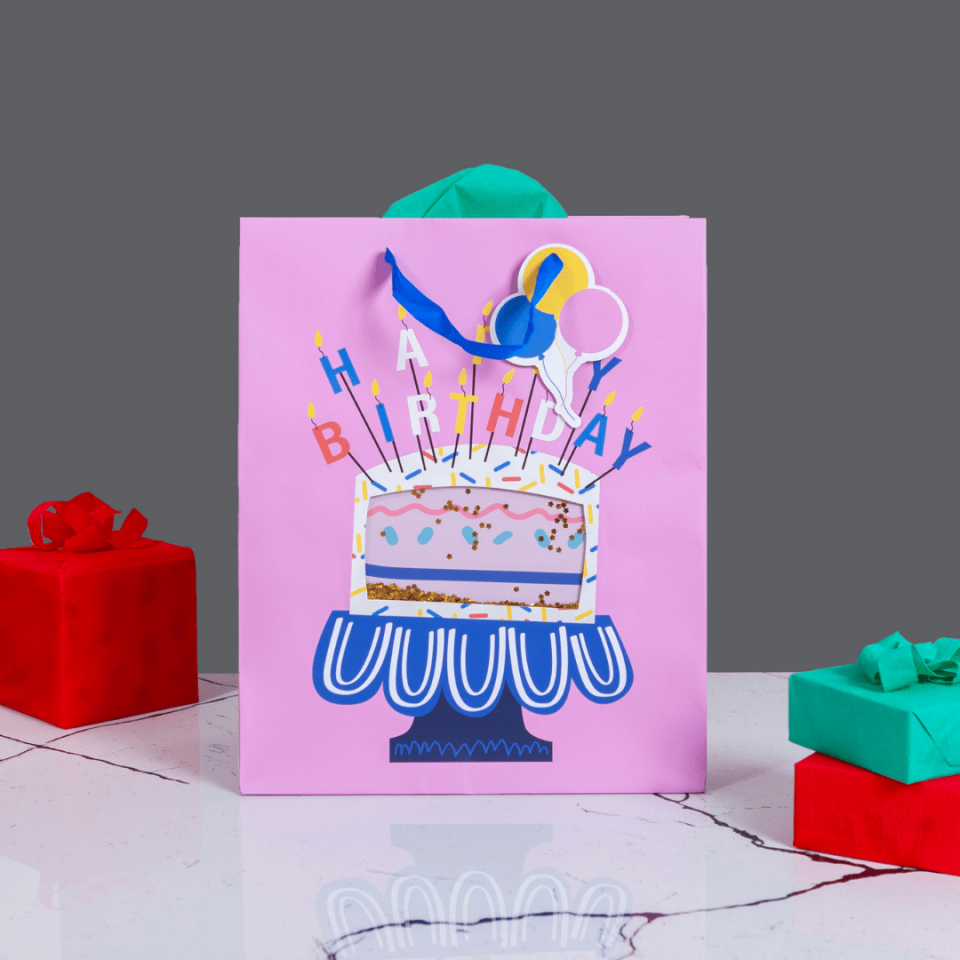 Sarkap Home Özel Tasarım Desenli Hediyelik Karton Çanta Pembe