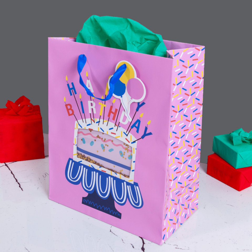 Sarkap Home Özel Tasarım Desenli Hediyelik Karton Çanta Pembe