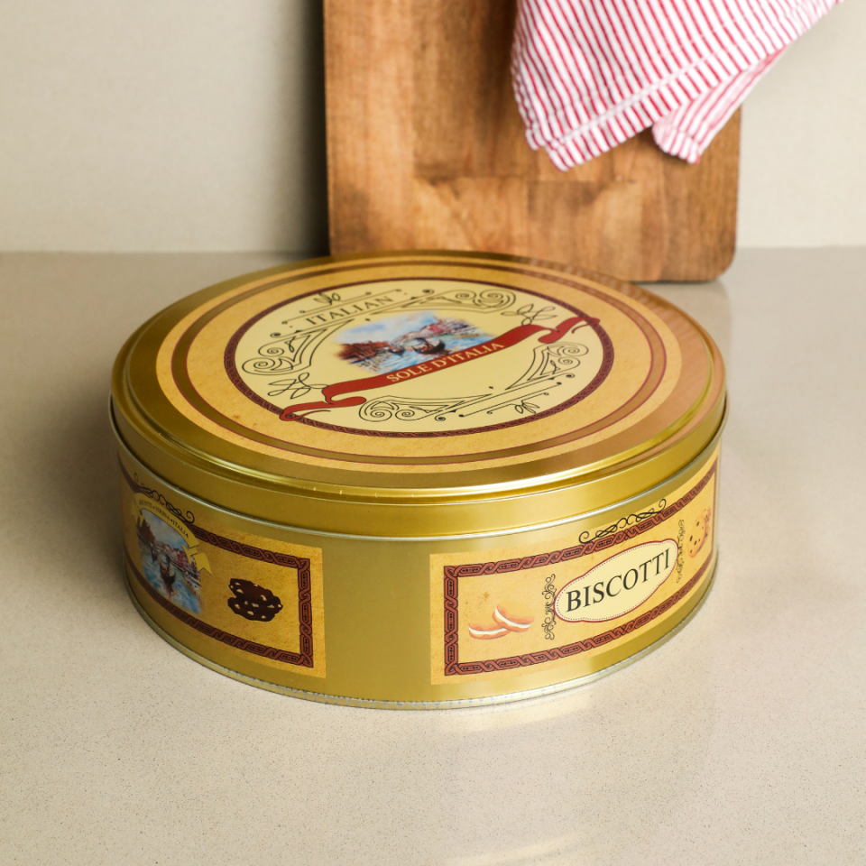 Italian Seri - Yuvarlak Metal Kutu - Biscotti