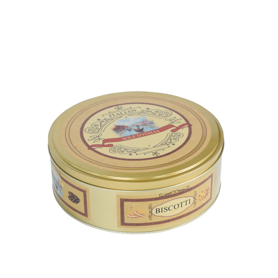 Italian Seri - Yuvarlak Metal Kutu - Biscotti