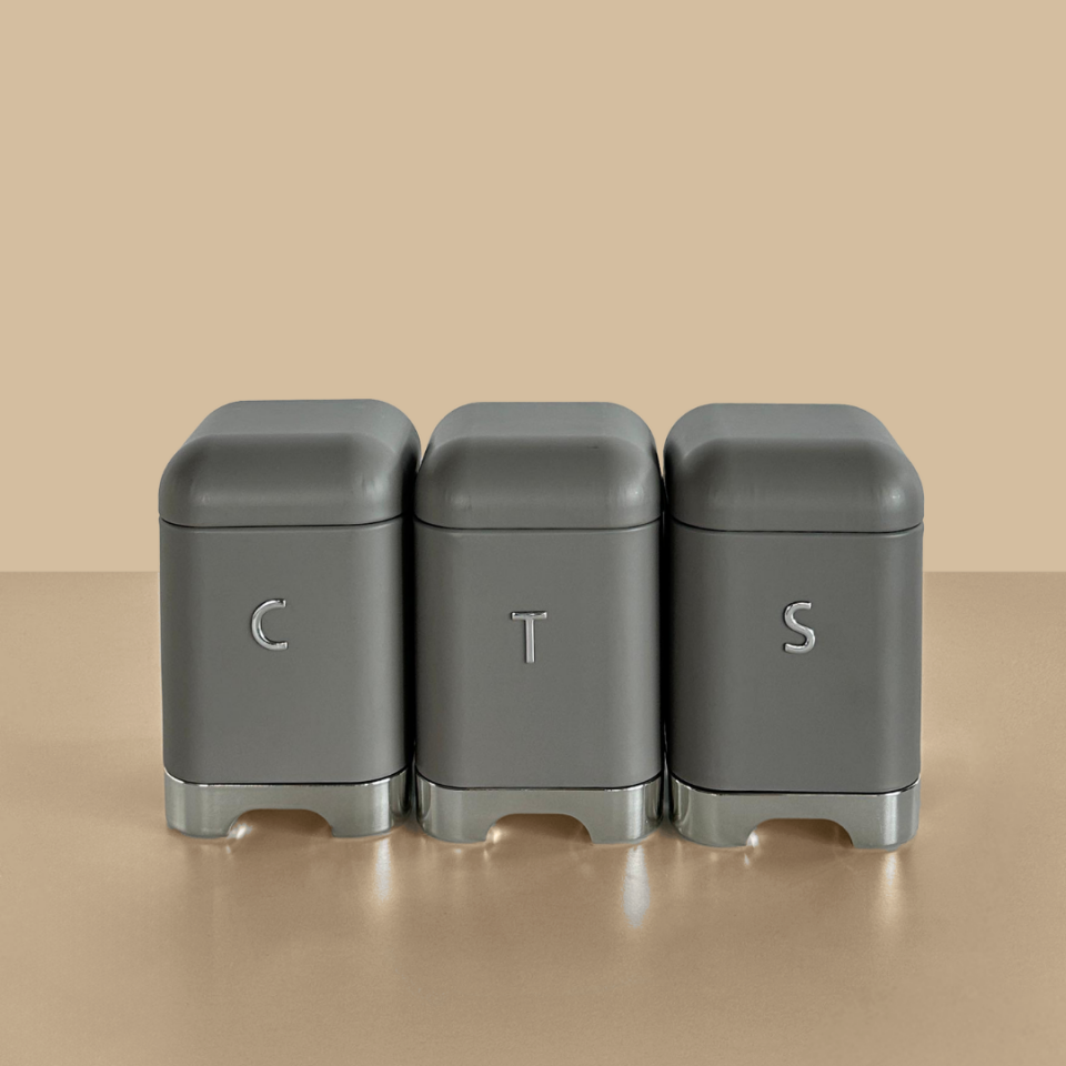 Sarkap Home 3'lü Galvaniz Metal Saklama Kutusu Seti Gri