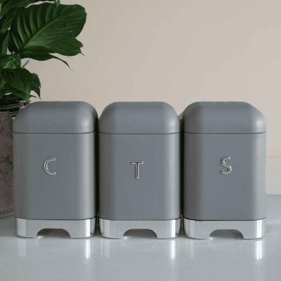 Sarkap Home 3'lü Galvaniz Metal Saklama Kutusu Seti Gri