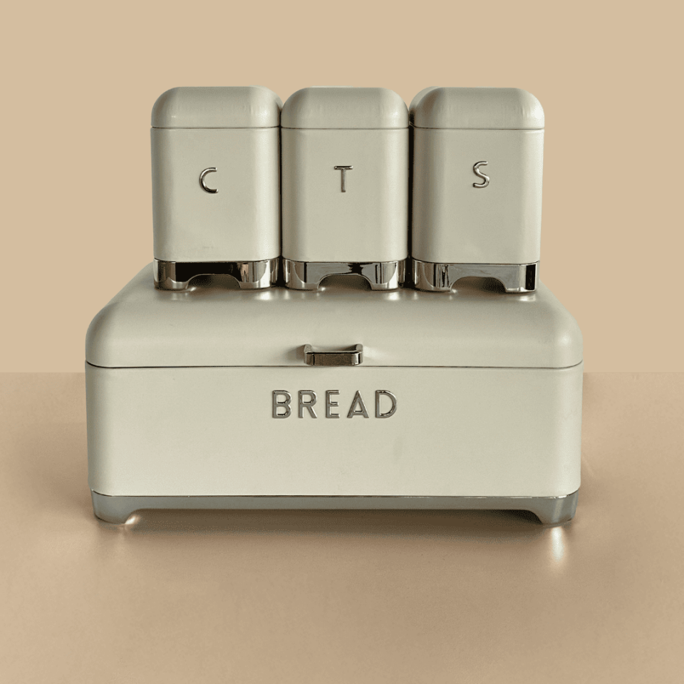 Sarkap Home Galvaniz Metal Saklama Kutusu Seti Krem