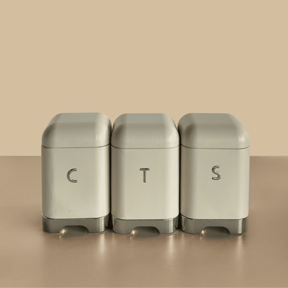 Sarkap Home Galvaniz Metal Saklama Kutusu Seti Krem