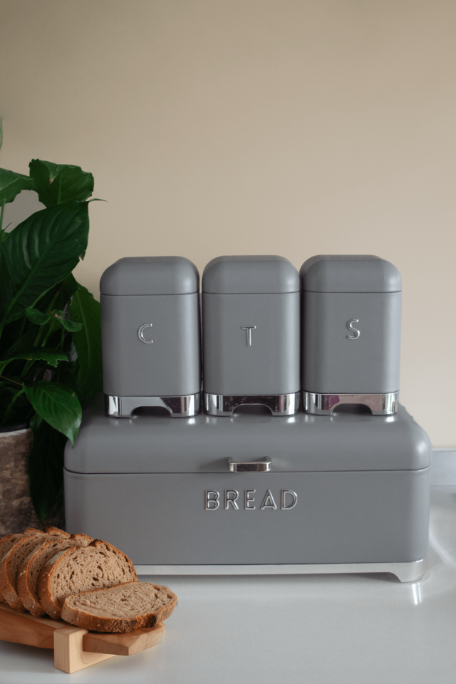 Sarkap Home Galvaniz Metal Saklama Kutusu Seti Gri