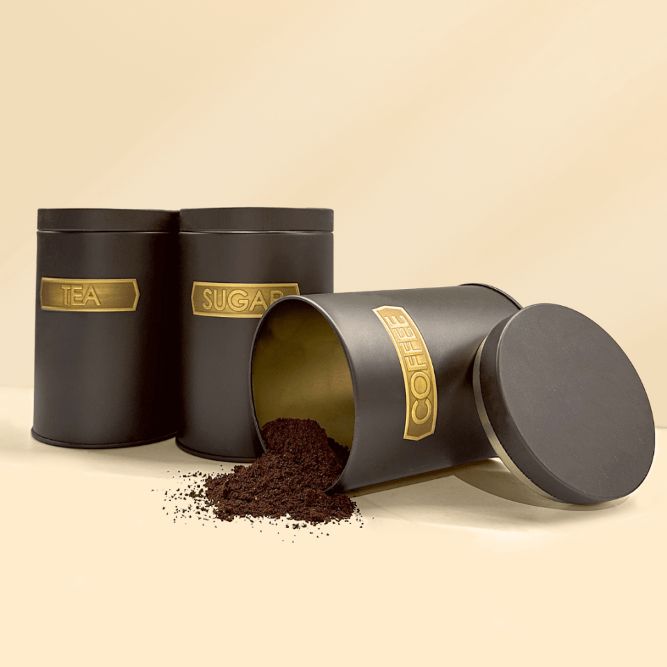 Sarkap Home Metal Vakumlu Kapaklı 3'lü Saklama Kabı Soft Touch Küçük Boy Kahverengi