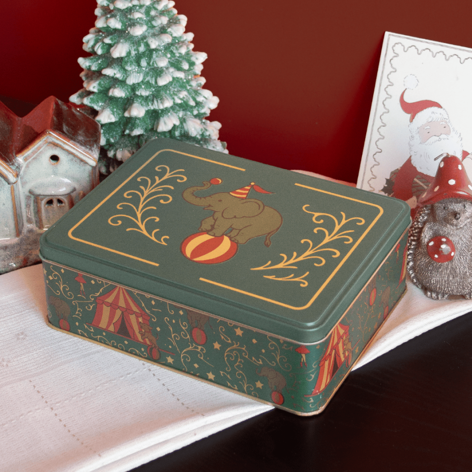 Sarkap Home Kış Serisi Dekoratif Metal Saklama Kutusu ElephantCircus