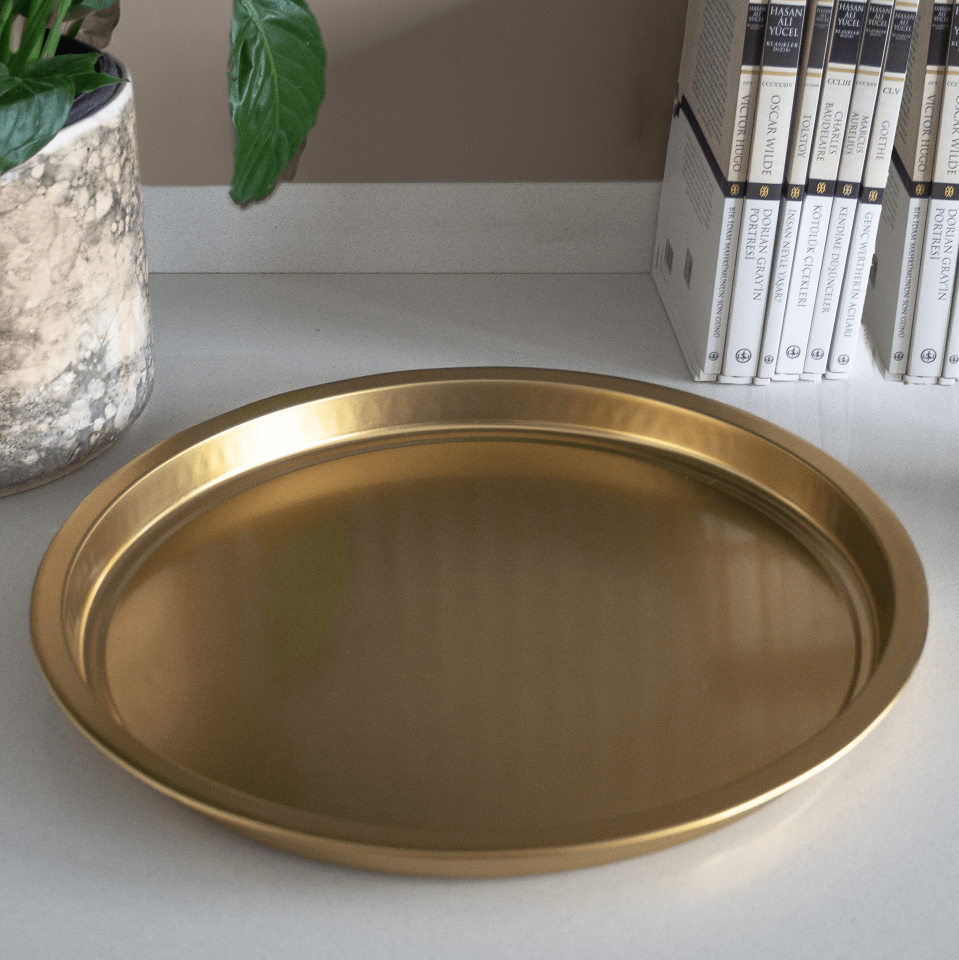 Sarkap Home Kalın Servis Tepsisi - Gold
