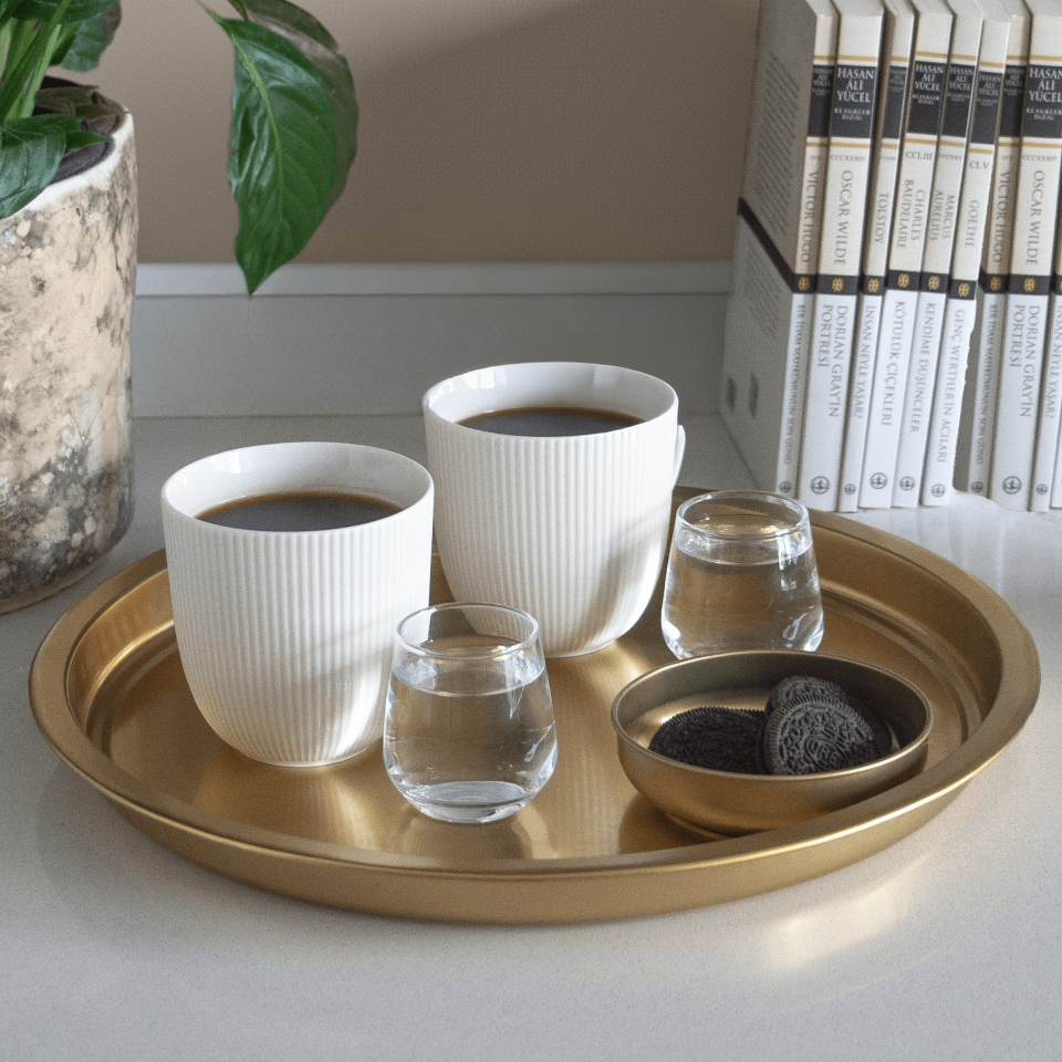 Sarkap Home Kalın Servis Tepsisi - Gold