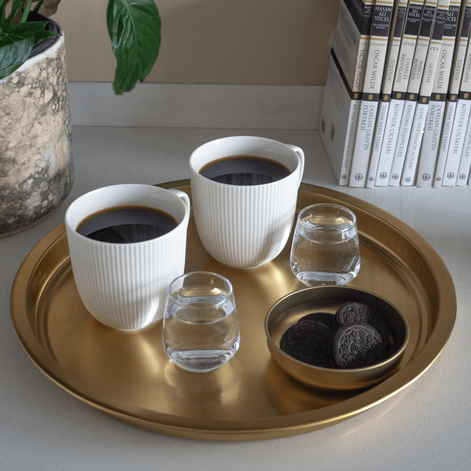 Sarkap Home Kalın Servis Tepsisi - Gold