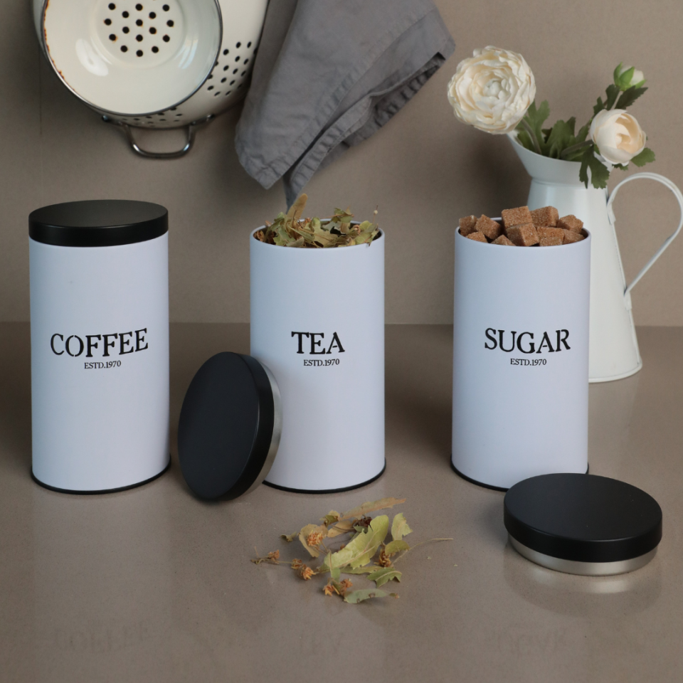 Vakumlu Kapaklı 3'lü Metal Saklama Kabı Seti Bakery