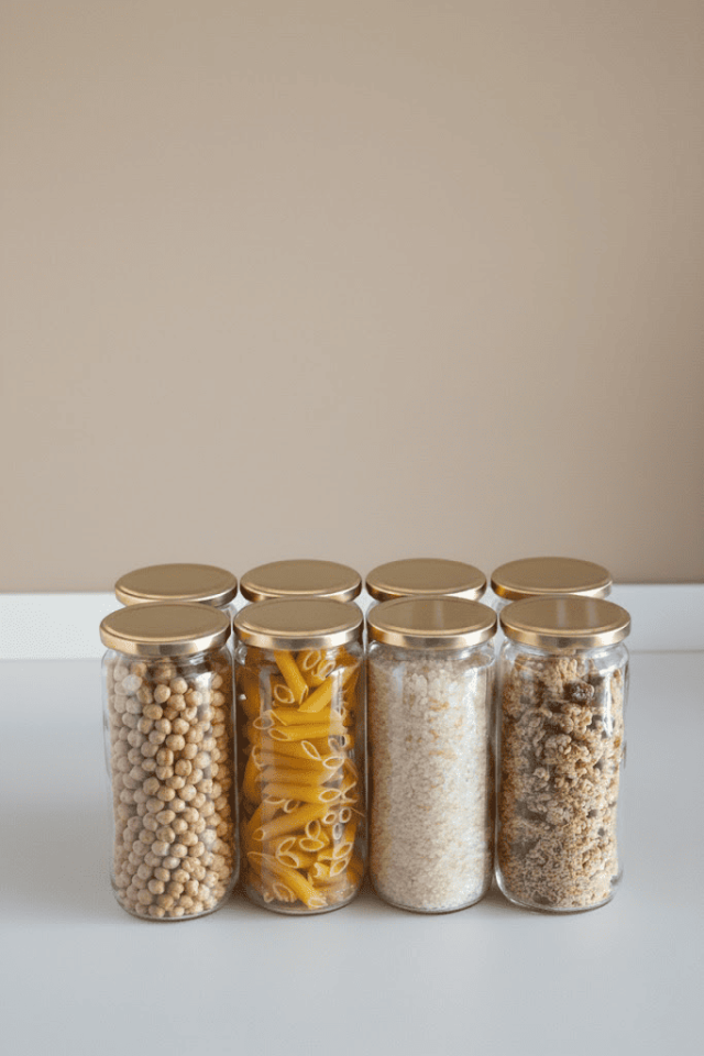 Sarkap Home 8'li 500 ml Kapaklı Cam Kavanoz - Gold Kapak