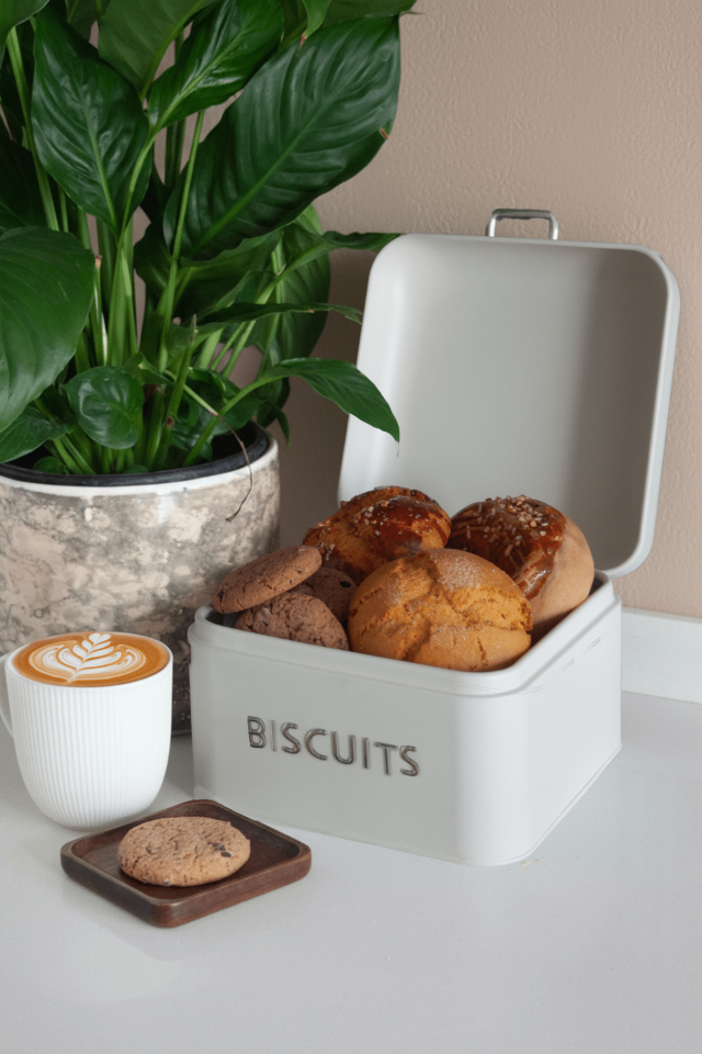 Sarkap Home Biscuits Galvaniz Metal Saklama Kutusu Krem