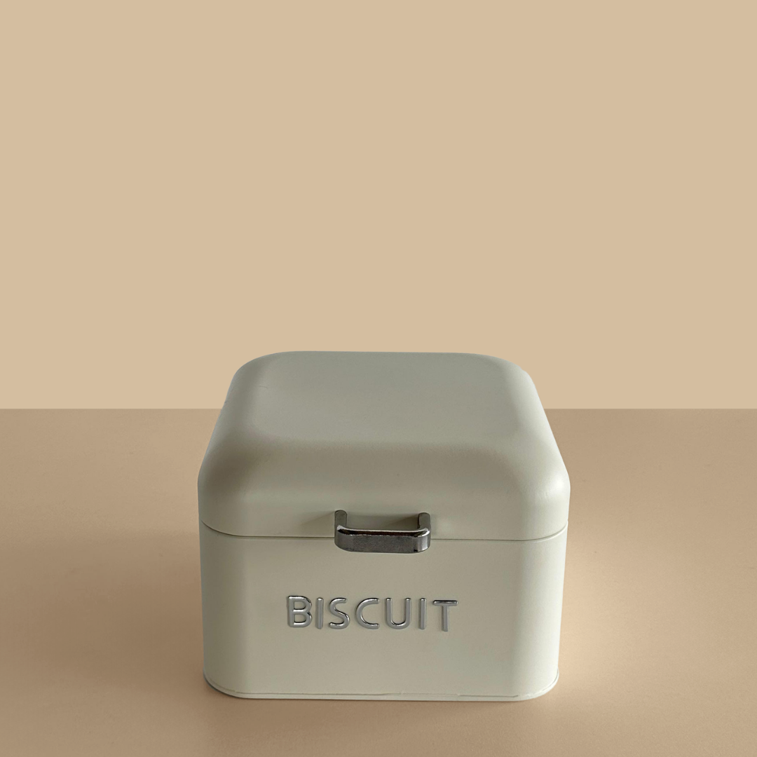 Sarkap Home Biscuits Galvaniz Metal Saklama Kutusu Krem