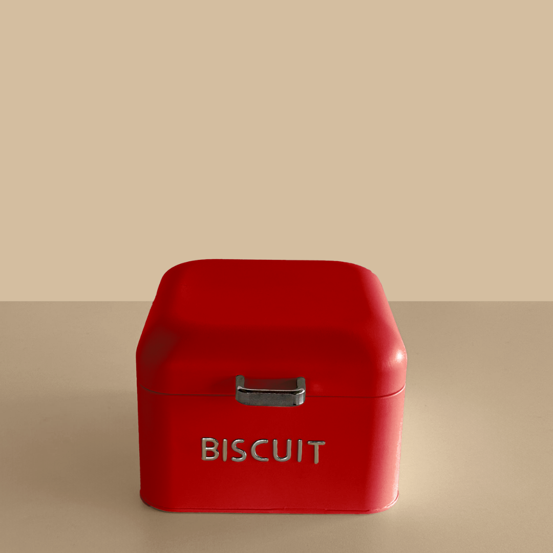 Sarkap Home Biscuits Galvaniz Metal Saklama Kutusu Kırmızı