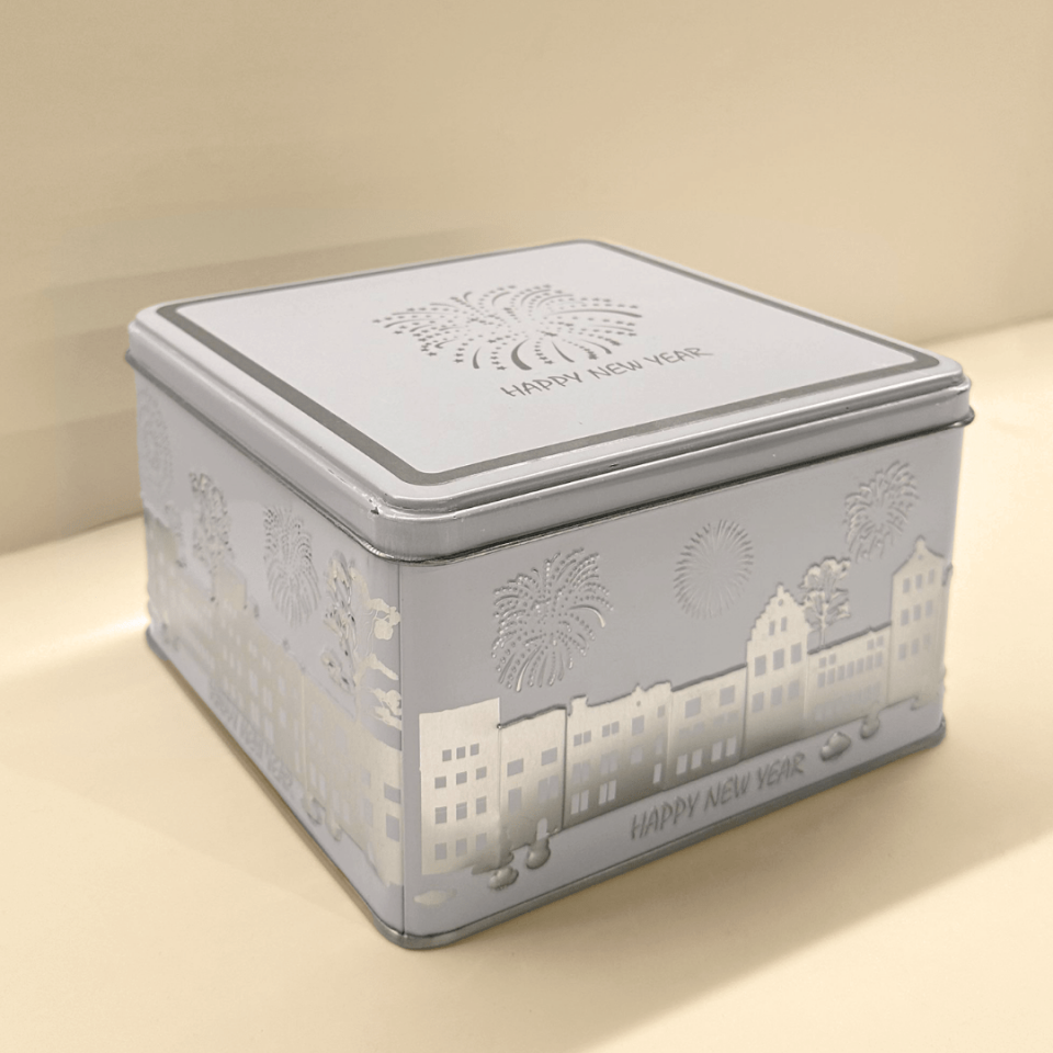 Sarkap Home New Year City Kabartmalı Saklama Kutusu Beyaz