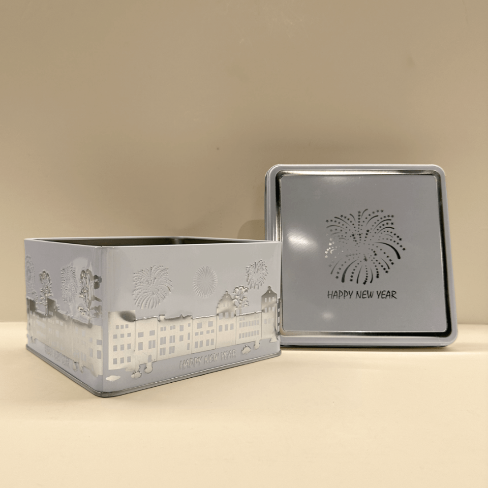 Sarkap Home New Year City Kabartmalı Saklama Kutusu Beyaz