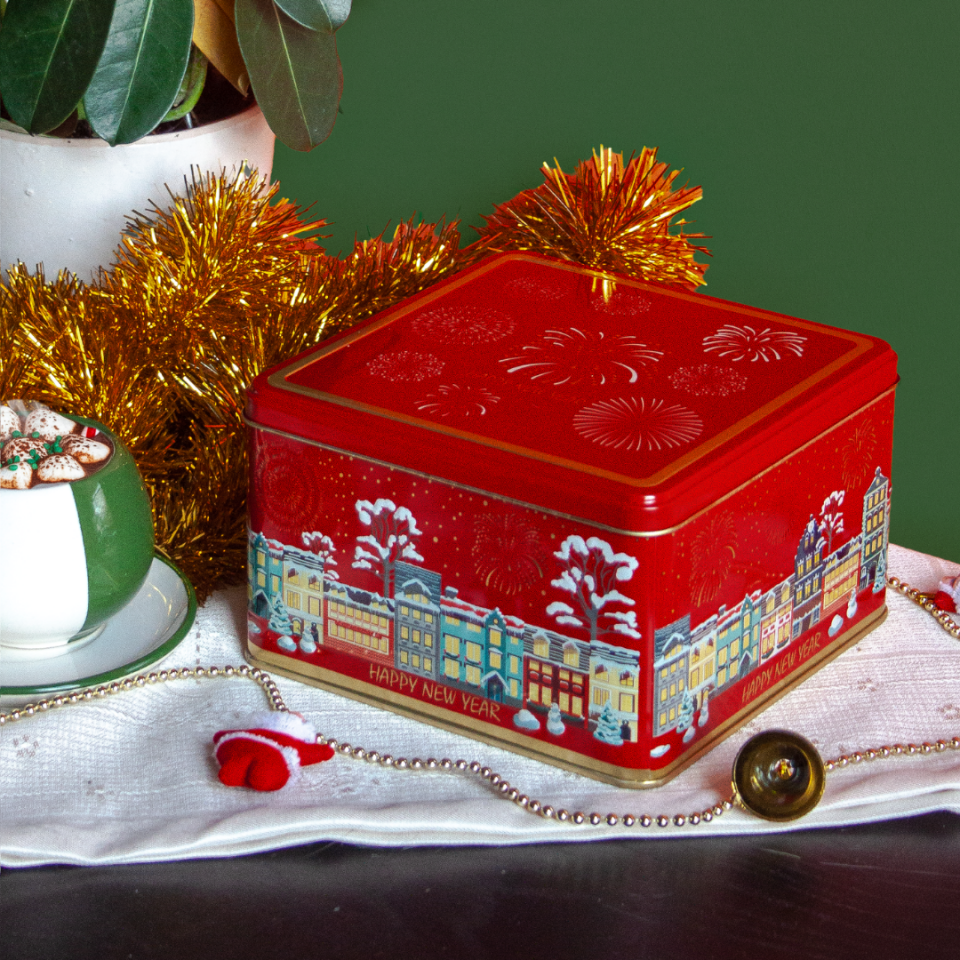 Sarkap Home New Year City Kabartmalı Saklama Kutusu Kırmızı