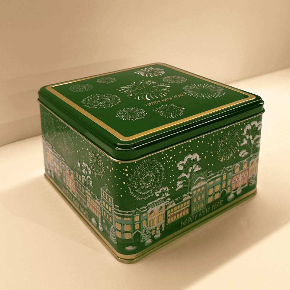 Sarkap Home New Year City Kabartmalı Saklama Kutusu Yeşil