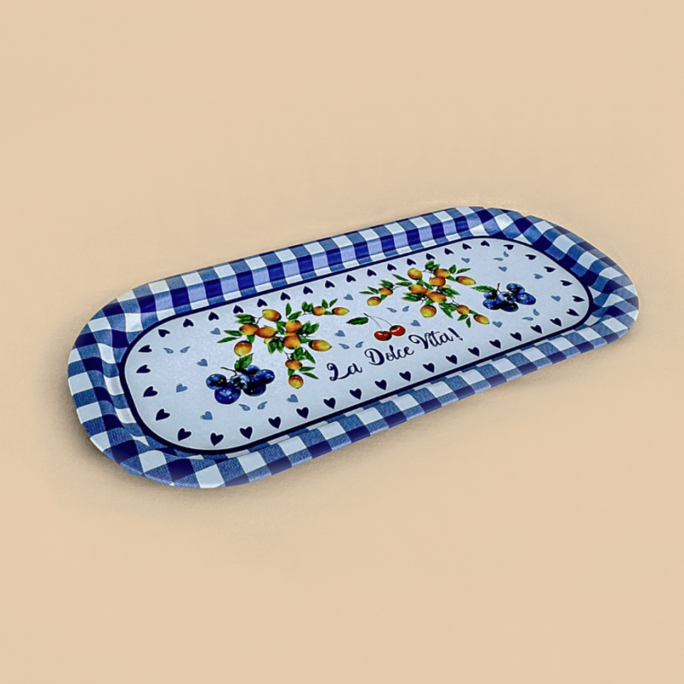 Sarkap Home 2'li Oval Sunumluk Dolce Vita Tepsi Mavi