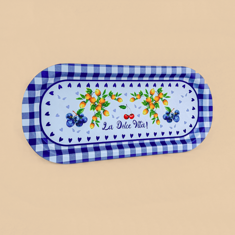 Sarkap Home 2'li Oval Sunumluk Dolce Vita Tepsi Mavi