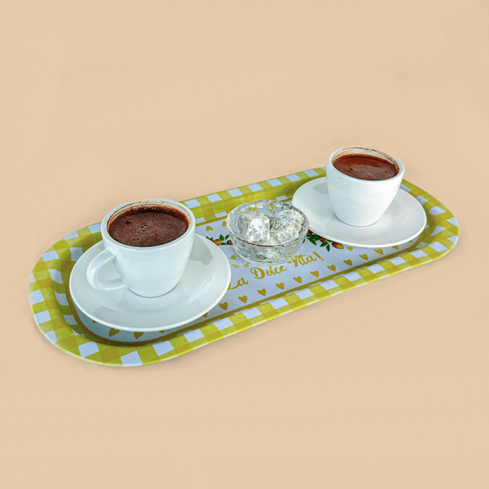 Sarkap Home 2'li Oval Sunumluk Dolce Vita Tepsi SARI