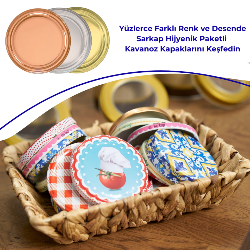 Hijyenik Paketli 10 Adet Kavanoz Kapağı Düz Renkler 82 mm BRONZ