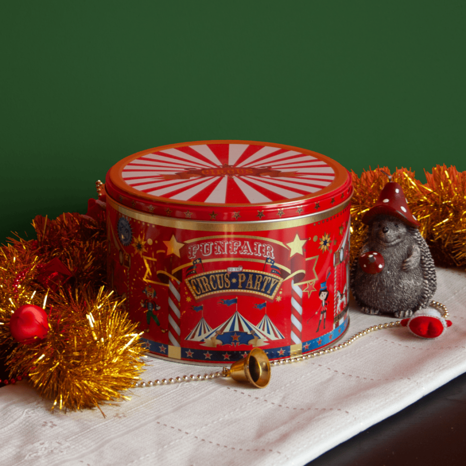 Circus Seri Dekoratif Metal Kutu Kırmızı