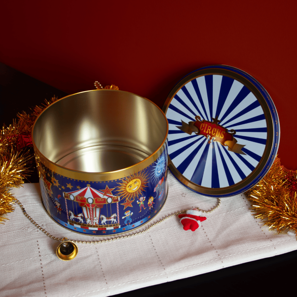 Circus Seri Dekoratif Metal Kutu Lacivert