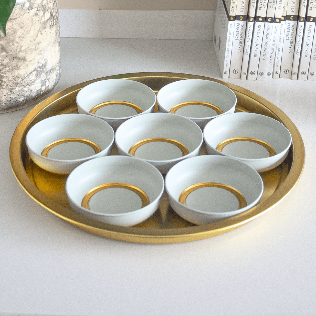 Sarkap Home 7'li Çerezlik ve Tepsi Seti Dama