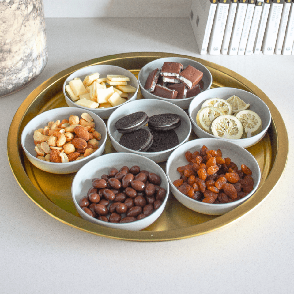 Sarkap Home 7'li Çerezlik ve Tepsi Seti Dama