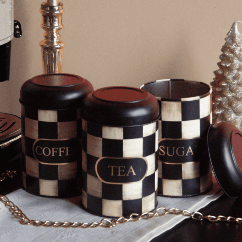 Sarkap Home Kubbe Kapaklı 3'lü Dekoratif Metal Saklama Kutusu Seti Dama