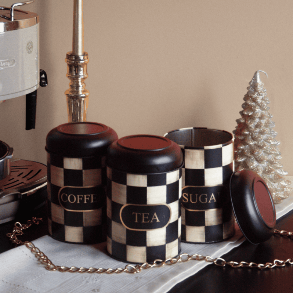 Sarkap Home Kubbe Kapaklı 3'lü Dekoratif Metal Saklama Kutusu Seti Dama