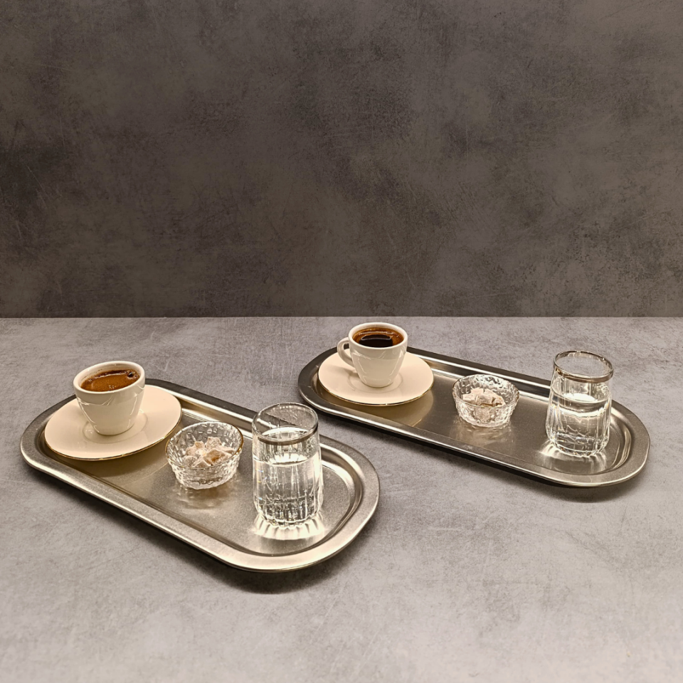 Sarkap Home 2'li Oval Sunumluk Tepsi Silver