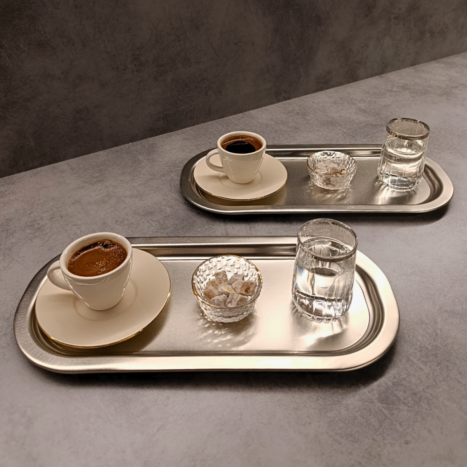 Sarkap Home 2'li Oval Sunumluk Tepsi Silver