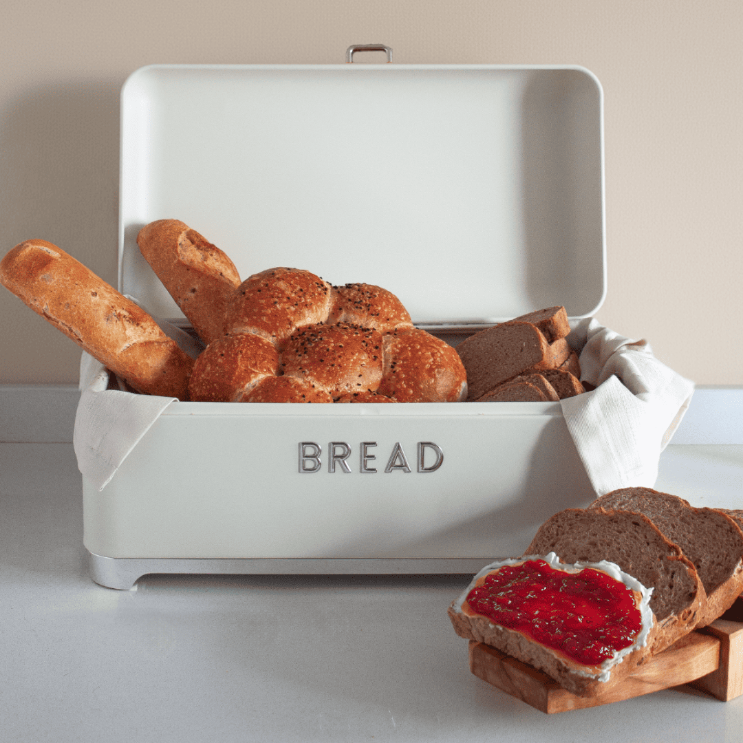 Sarkap Home Bread Galvaniz Metal Ekmek Kutusu Krem