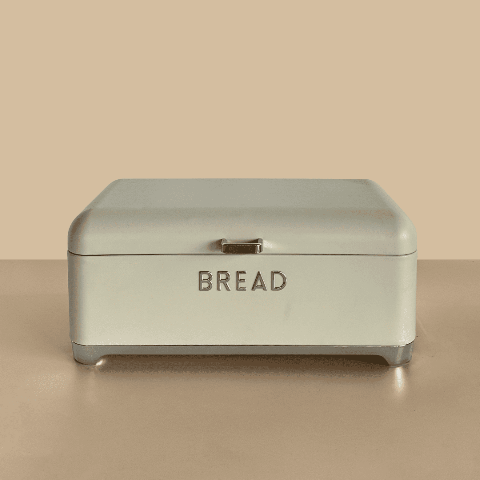 Sarkap Home Bread Galvaniz Metal Ekmek Kutusu Krem