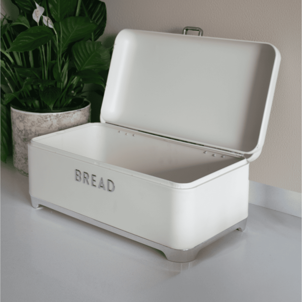 Sarkap Home Bread Galvaniz Metal Ekmek Kutusu Krem