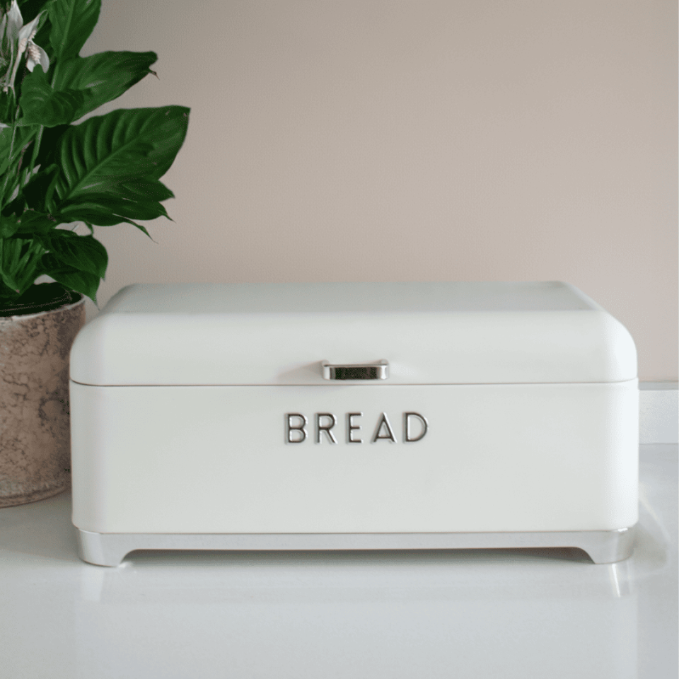 Sarkap Home Bread Galvaniz Metal Ekmek Kutusu Krem