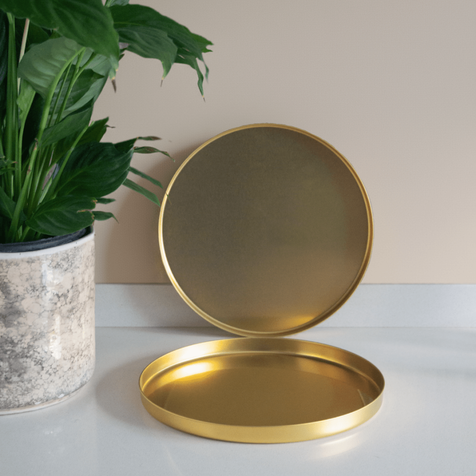 Sarkap Home 2'li Derin Bistro Sunumluk Tepsi - Gold Gold