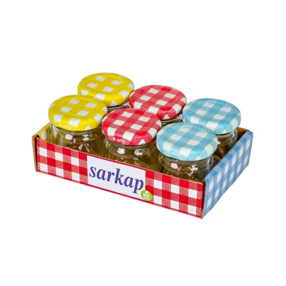 Sarkap Home 6'lı 40 ml Yuvarlak Cam Kavanoz Turuncu