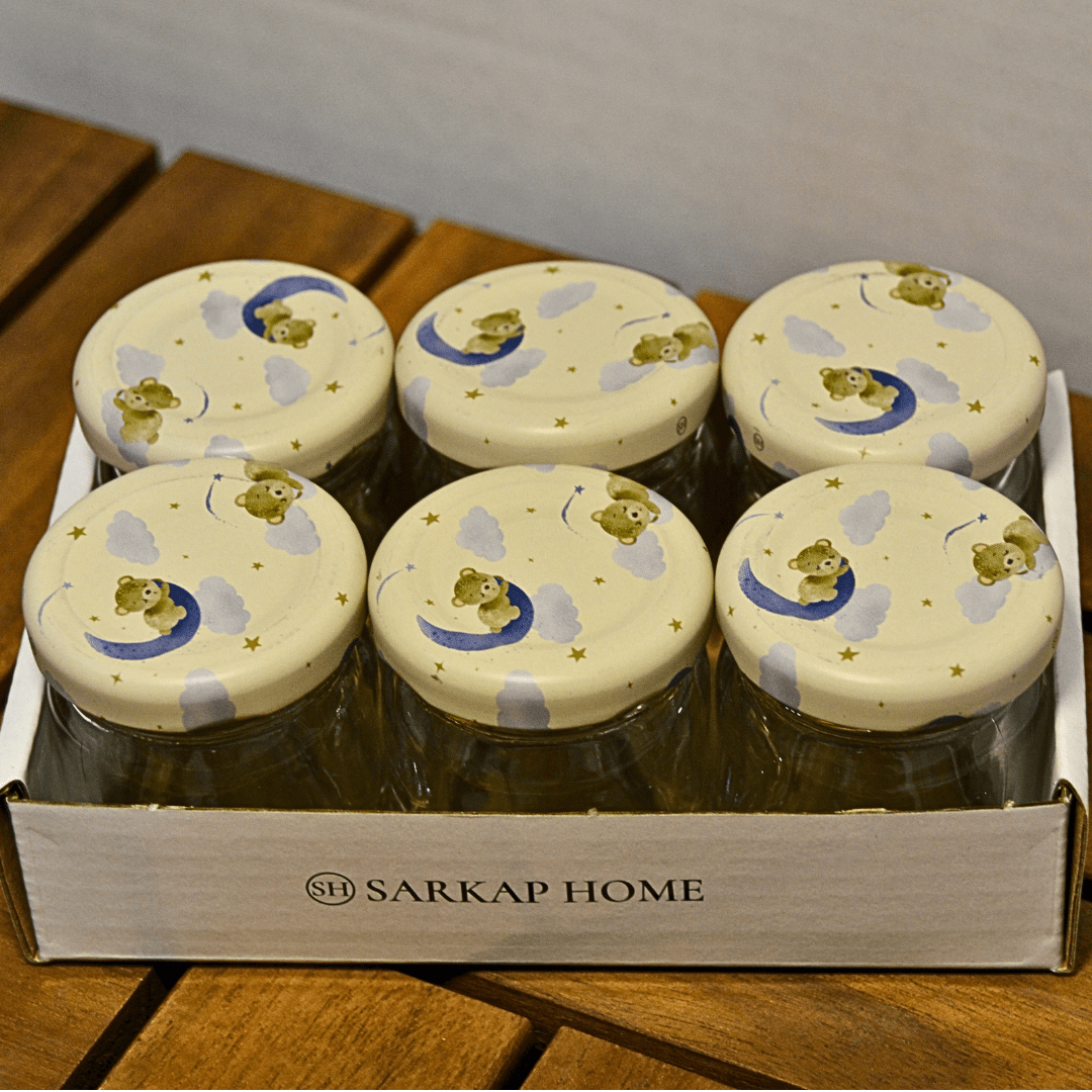 Sarkap Home 6'lı 40 ml Yuvarlak Cam Kavanoz KremAyıcık