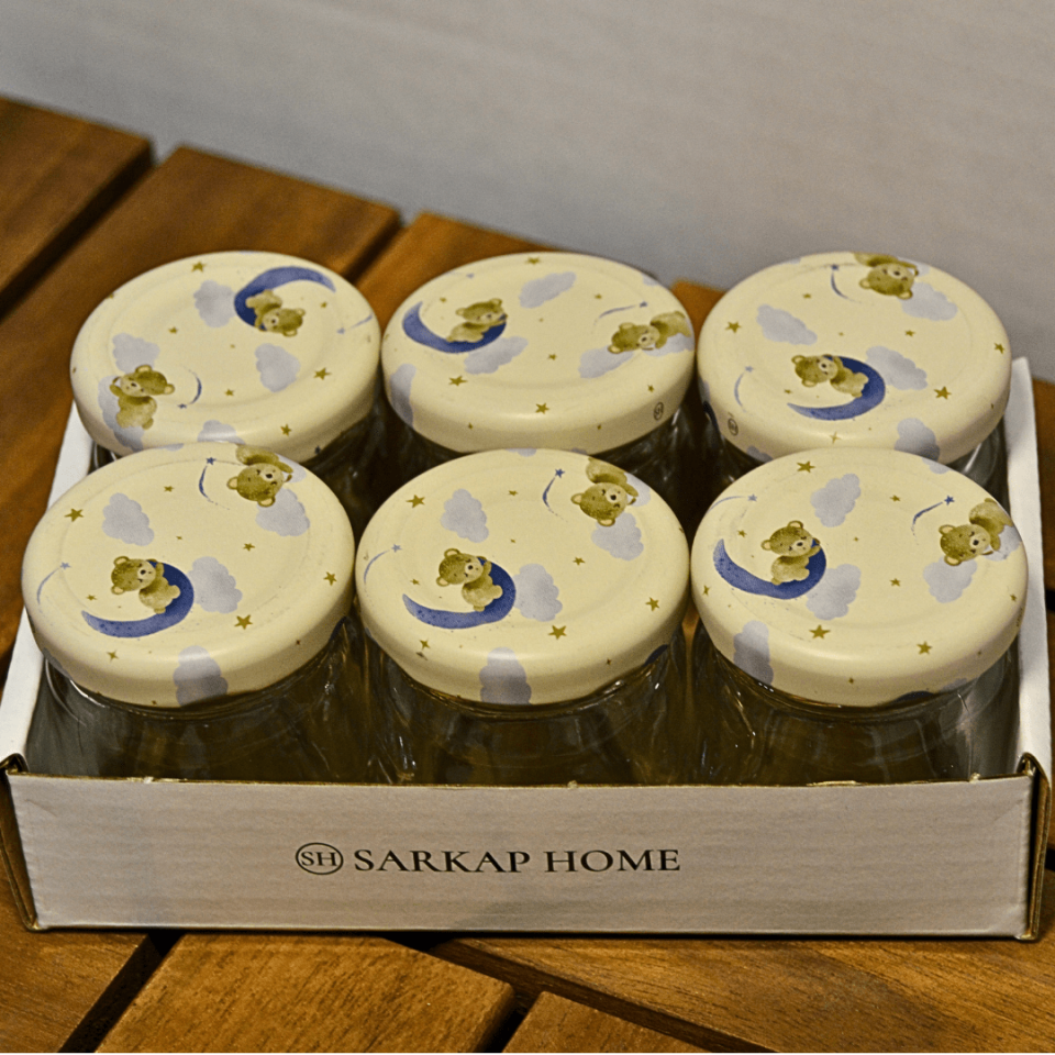 Sarkap Home 6'lı 40 ml Yuvarlak Cam Kavanoz KremAyıcık