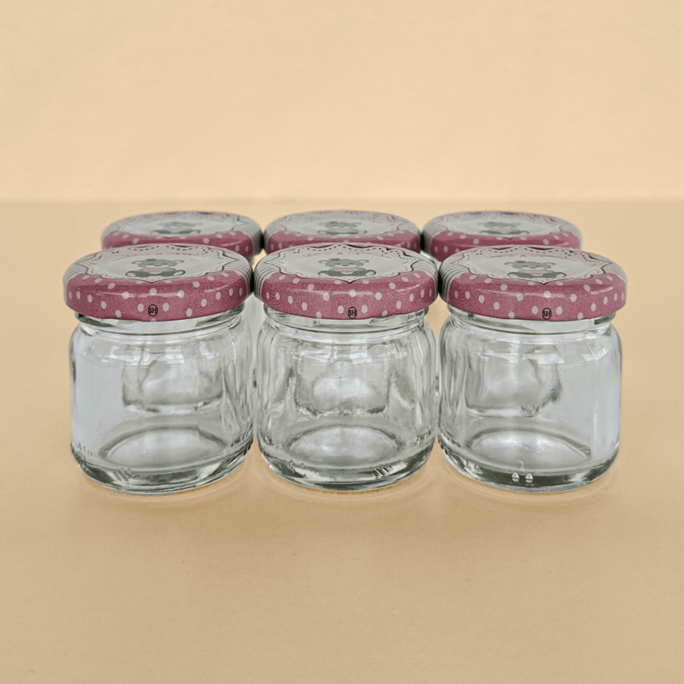 Sarkap Home 6'lı 40 ml Yuvarlak Cam Kavanoz BabyGirlPembe